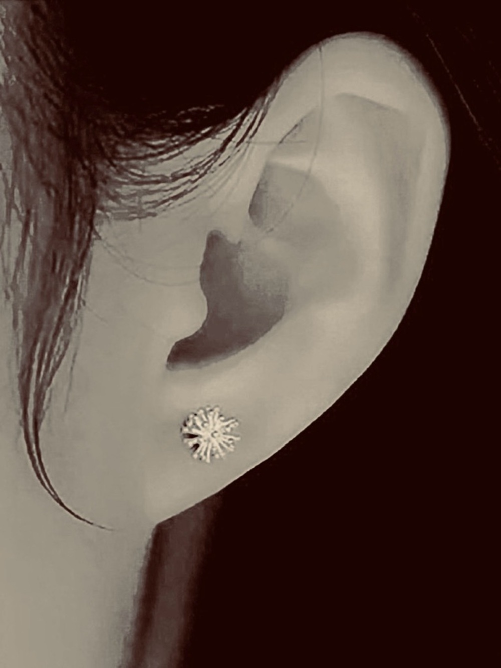 “Dandelion Balls” 925 Sterling Silver Tiny Dainty Spikey Flower Firework Studs - Picture 7 of 13
